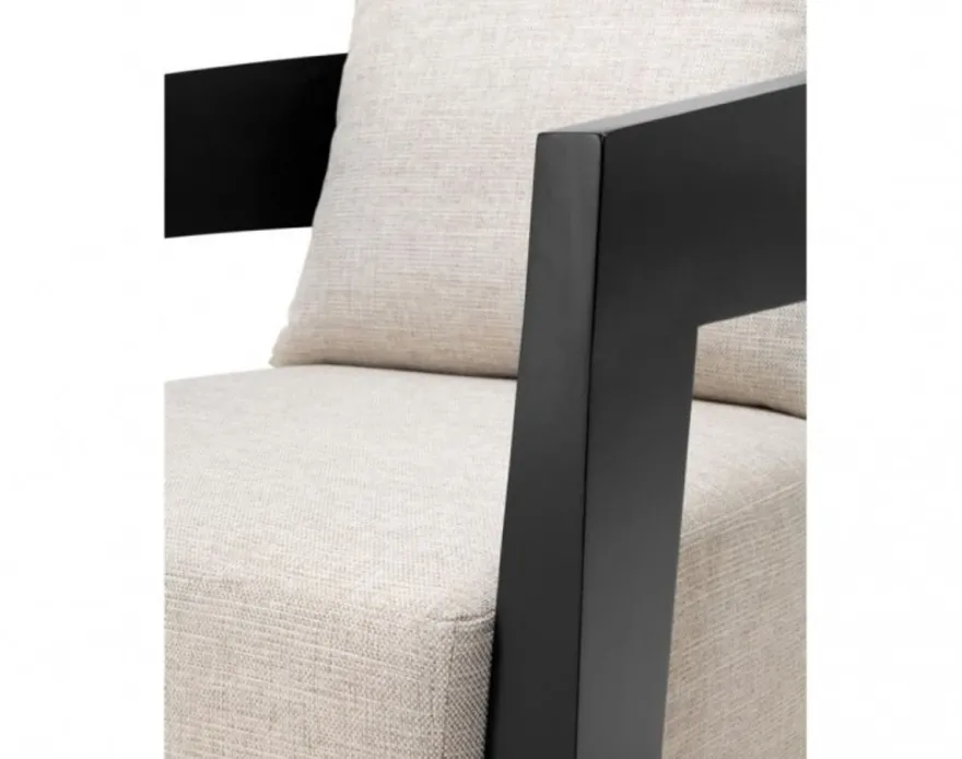 Casa Padrino Luxus Art Deco Sessel aus Mahagoni Holz in Schwarz und Hellgrau - 74 x 76 x 76 cm