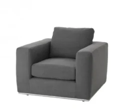 Casa Padrino Luxus Art Deco Sessel aus Kiefernholz und Stoff in Grau, 94 x 100 x 76 cm