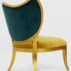 Casa Padrino Luxus Art Deco Sessel Dunkelgrün / Gold / Antik Gold - Handgefertigter Massivholz Lounge Sessel mit edlem Samtstoff - Wohnzimmer Möbel - Art Deco Möbel