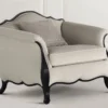 Casa Padrino Luxus Art Deco Sessel Grau / Schwarz - Handgefertigter Wohnzimmer Sessel - Wohnzimmer Möbel - Art Deco Möbel - Luxus Möbel - Luxus Qualität - Made in Italy