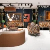 Casa Padrino Luxus Art Deco Sofa Braun / Mehrfarbig / Grau / Gold - Wohnzimmer Sofa - Wohnzimmer Möbel - Art Deco Möbel - Luxus Möbel