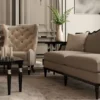 Casa Padrino Luxus Art Deco Sofa Grau / Schwarz 260 x 87 x H. 100 cm - Art Deco Wohnzimmer Möbel - Luxus Qualität