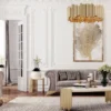 Casa Padrino Luxus Art Deco Sofa Grau / Gold - Wohnzimmer Sofa - Hotel Sofa - Luxus Art Deco Wohnzimmer & Hotel Möbel