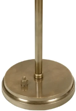 Casa Padrino Luxus Art Deco Tischleuchte Antik Messing Ø 38 x H. 53 cm - Runde Messing Schreibtischleuchte - Luxus Leuchten - Luxus Interior