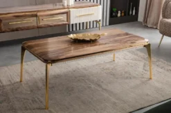Casa Padrino Luxus Art Deco TV Schrank Braun / Weiß / Gold 235 x 48 x H. 48 cm - Wohnzimmer Sideboard mit 4 Schubladen - Art Deco Möbel - Wohnzimmer Möbel - Luxus Möbel