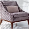 Casa Padrino Luxus Art Deco Wohnzimmer Sessel Lila / Silber / Braun 75 x 86 x H. 89 cm - Luxus Kollektion