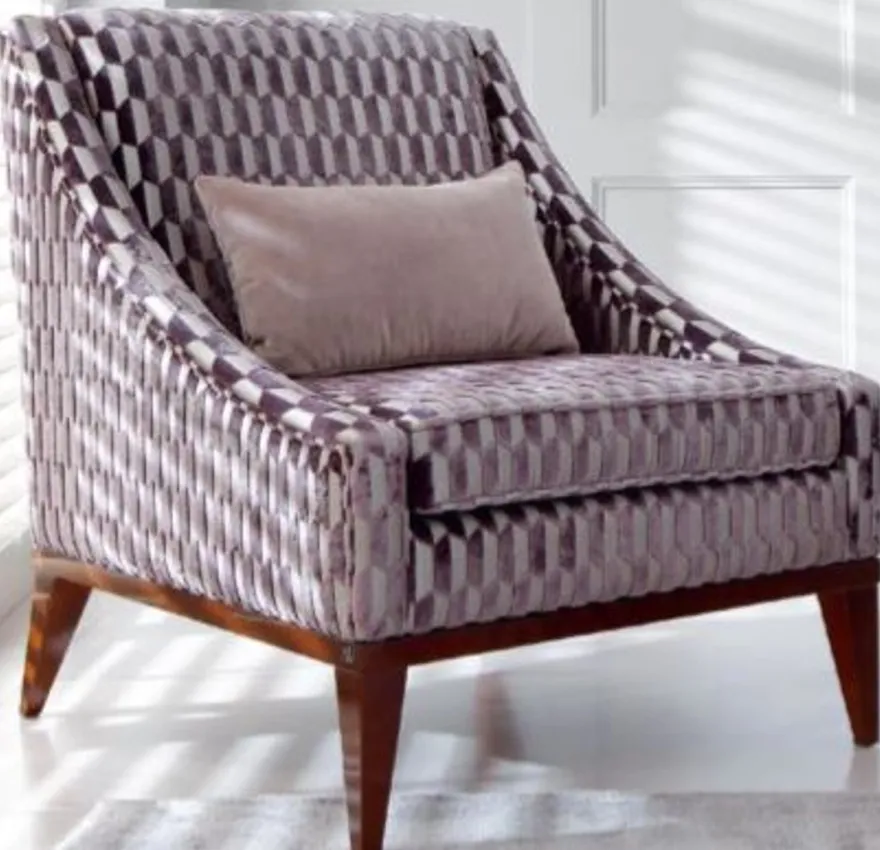 Casa Padrino Luxus Art Deco Wohnzimmer Sessel Lila / Silber / Braun 75 x 86 x H. 89 cm - Luxus Kollektion