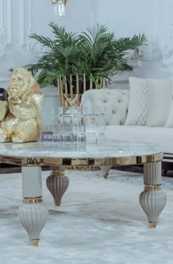 Casa Padrino Luxus Art Deco Wohnzimmer Sofa Cremefarben / Grau / Gold - Art Deco Wohnzimmer Möbel - Luxus Kollektion