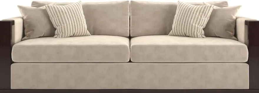 Casa Padrino Luxus Art Deco Wohnzimmer Set Beige / Dunkelbraun Hochglanz / Gold - 2 Sofas & 2 Sessel & 1 Couchtisch & 2 Beistelltische - Edle Wohnzimmer Möbel - Luxus Qualität