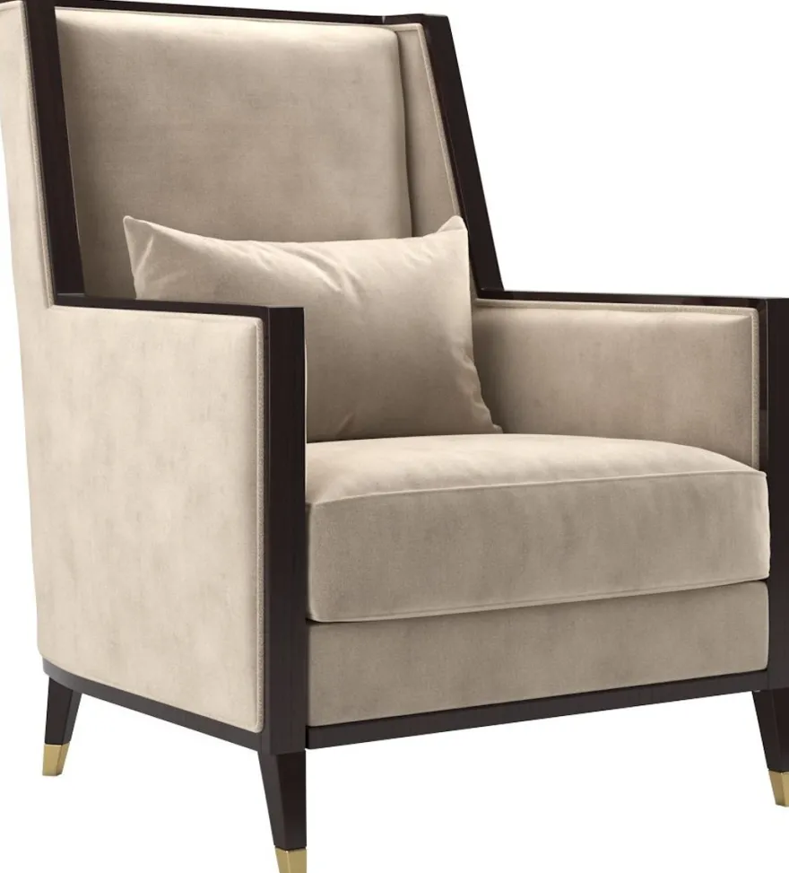 Casa Padrino Luxus Art Deco Wohnzimmer Set Beige / Dunkelbraun Hochglanz / Gold - 2 Sofas & 2 Sessel & 1 Couchtisch & 2 Beistelltische - Edle Wohnzimmer Möbel - Luxus Qualität