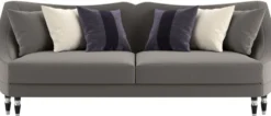 Casa Padrino Luxus Art Deco Wohnzimmer Sofa Grau / Schwarz / Silber 250 x 100 x H. 103 cm - Luxus Qualität - Art Deco Möbel