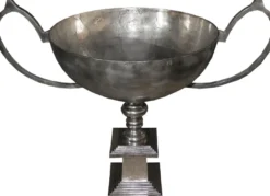 Casa Padrino Luxus Art Deco XXL Champagner Kühler, Pflanztopf mit Henkel - Antik Silber - 114 x 69 x 93 cm