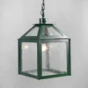 Casa Padrino Luxus Außen Hängeleuchte Laterne Grün B. 33 x H. 57 cm - Handgefertigte Laterne aus Schmiedeeisen - Luxus Kollektion - Edel & Prunkvoll