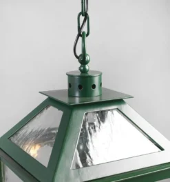 Casa Padrino Luxus Außen Hängeleuchte Laterne Grün B. 33 x H. 57 cm - Handgefertigte Laterne aus Schmiedeeisen - Luxus Kollektion - Edel & Prunkvoll