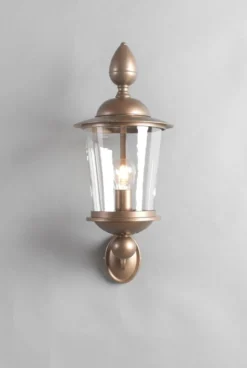 Casa Padrino Luxus Außen Laterne Bronze Ø 24.5 x H. 59 cm - Handgefertigte Laterne aus Schmiedeeisen - Luxus Kollektion - Edel & Prunkvoll