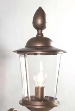 Casa Padrino Luxus Außen Laterne Bronze Ø 24.5 x H. 59 cm - Handgefertigte Laterne aus Schmiedeeisen - Luxus Kollektion - Edel & Prunkvoll