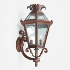 Casa Padrino Luxus Außen Laterne Rostbraun B. 56 x H. 150 cm - Handgefertigte Laterne aus Schmiedeeisen - Luxus Kollektion - Edel & Prunkvoll