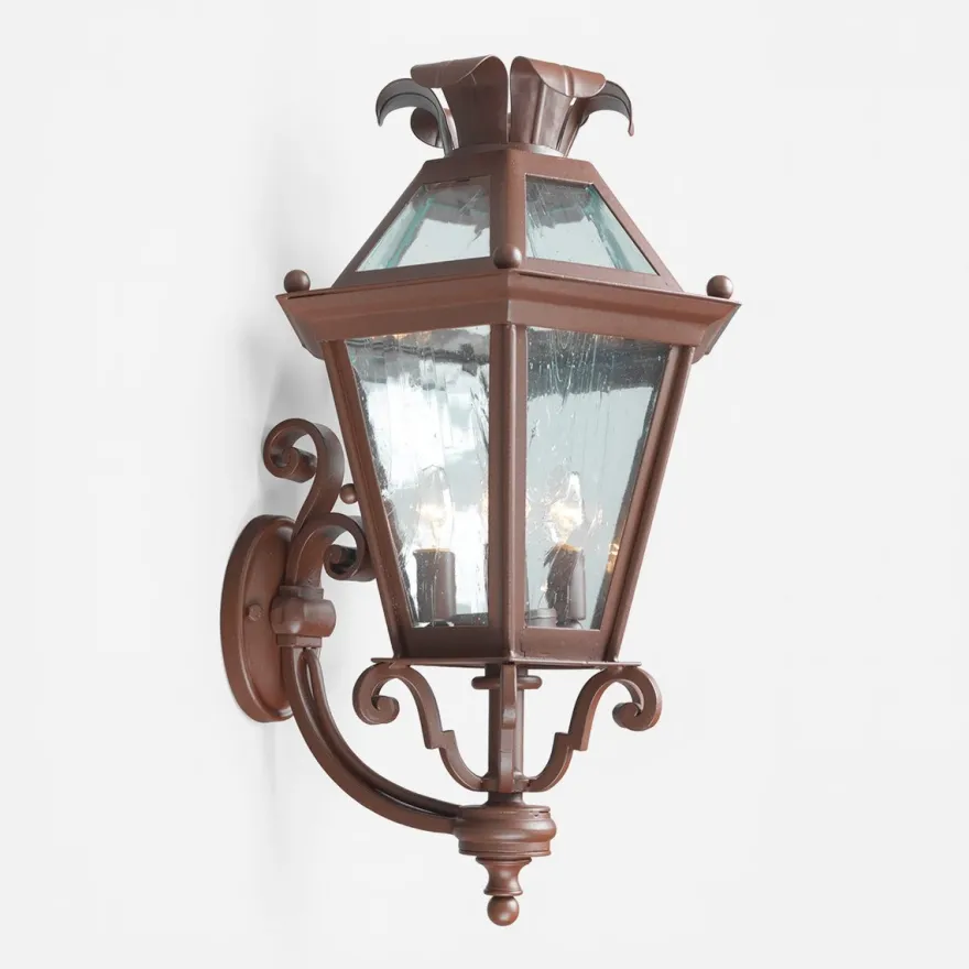 Casa Padrino Luxus Außen Laterne Rostbraun B. 56 x H. 150 cm - Handgefertigte Laterne aus Schmiedeeisen - Luxus Kollektion - Edel & Prunkvoll
