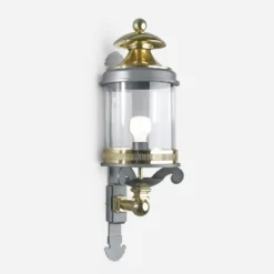 Casa Padrino Luxus Außen Laterne Grau Ø 22 x H. 68 cm - Handgefertigte Laterne aus Schmiedeeisen - Luxus Kollektion - Edel & Prunkvoll