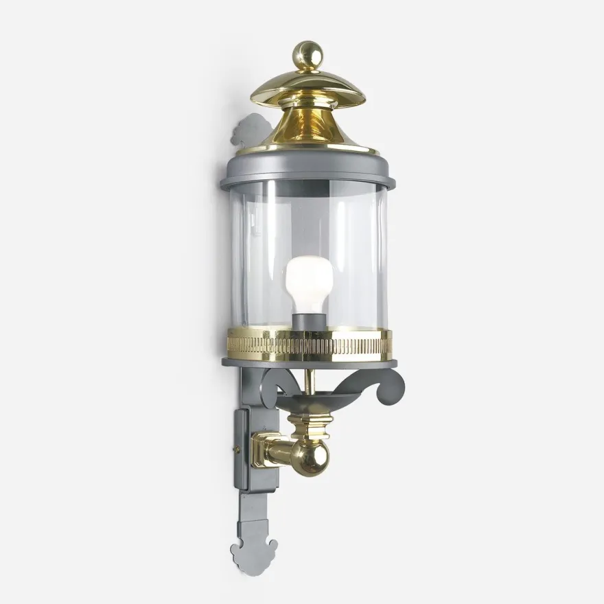 Casa Padrino Luxus Außen Laterne Grau Ø 22 x H. 68 cm - Handgefertigte Laterne aus Schmiedeeisen - Luxus Kollektion - Edel & Prunkvoll