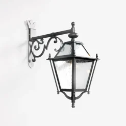 Casa Padrino Luxus Außen Laterne Grau B. 34 x H. 67 cm - Handgefertigte Laterne aus Schmiedeeisen - Luxus Kollektion - Edel & Prunkvoll