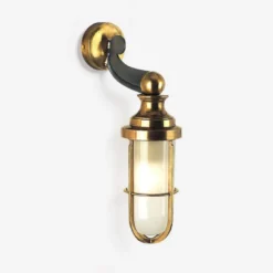 Casa Padrino Luxus Außen Laterne Messing Poliert Ø 18 x H. 38 cm - Handgefertigte Laterne aus Schmiedeeisen - Luxus Kollektion - Edel & Prunkvoll