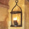 Casa Padrino Luxus Außen Laterne Rostbraun B. 28 x H. 58 cm - Handgefertigte Laterne aus Schmiedeeisen - Luxus Kollektion - Edel & Prunkvoll