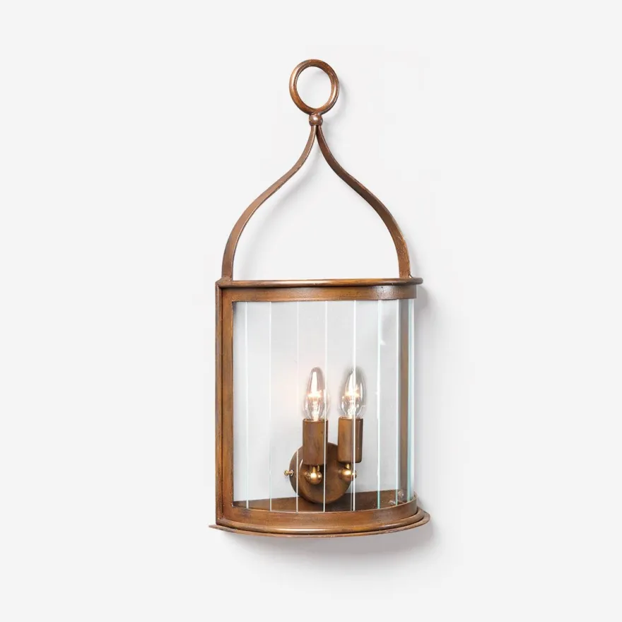 Casa Padrino Luxus Außen Laterne Rostbraun B. 28 x H. 58 cm - Handgefertigte Laterne aus Schmiedeeisen - Luxus Kollektion - Edel & Prunkvoll