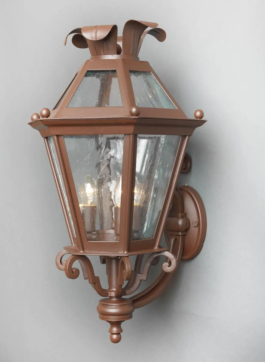 Casa Padrino Luxus Außen Laterne Rostbraun B. 37 x H. 70 cm - Handgefertigte Laterne aus Schmiedeeisen - Luxus Kollektion - Edel & Prunkvoll