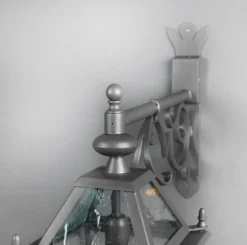 Casa Padrino Luxus Außen Laterne Grau B. 34 x H. 67 cm - Handgefertigte Laterne aus Schmiedeeisen - Luxus Kollektion - Edel & Prunkvoll