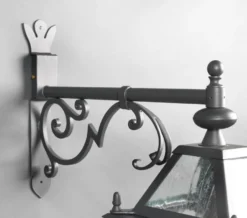 Casa Padrino Luxus Außen Laterne Grau B. 34 x H. 67 cm - Handgefertigte Laterne aus Schmiedeeisen - Luxus Kollektion - Edel & Prunkvoll