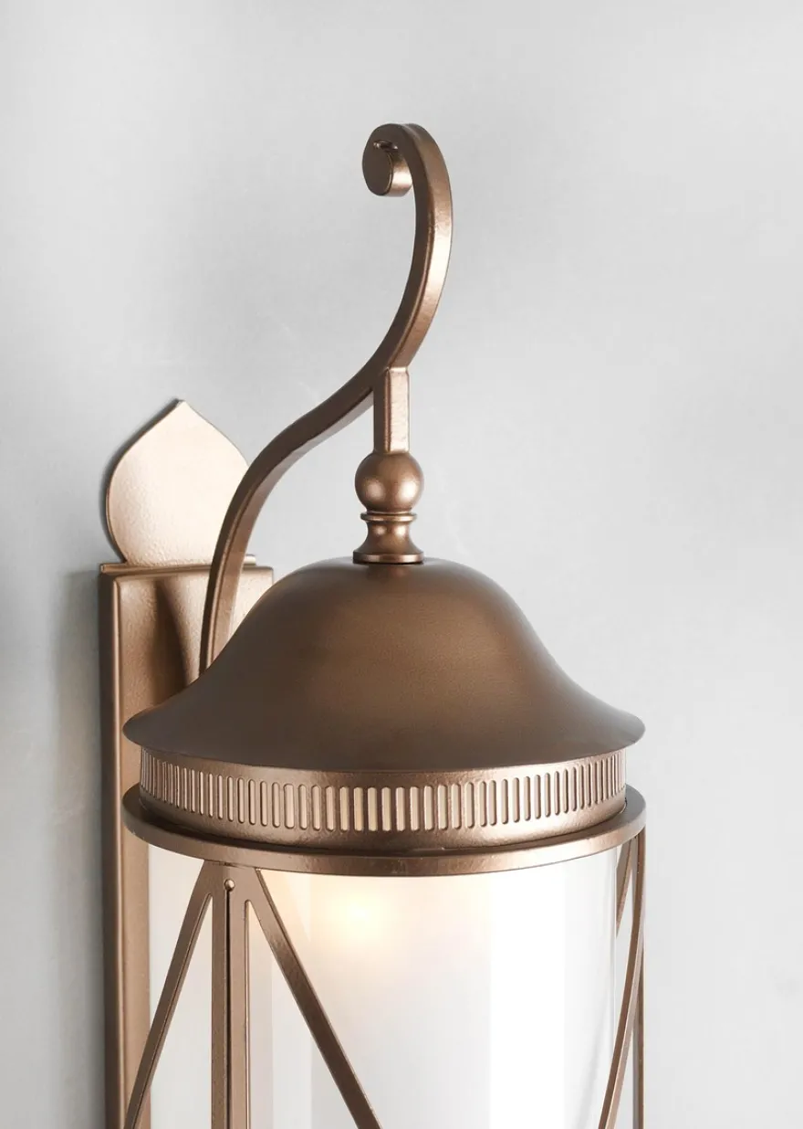 Casa Padrino Luxus Außen Laterne Bronze T. 32 x H. 93 cm - Handgefertigte Laterne aus Schmiedeeisen - Luxus Kollektion - Edel & Prunkvoll