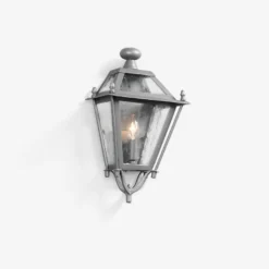 Casa Padrino Luxus Außen Laterne Grau B. 27 x H. 44 cm - Handgefertigte Laterne aus Schmiedeeisen - Luxus Kollektion - Edel & Prunkvoll