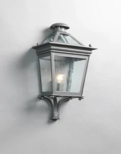 Casa Padrino Luxus Außen Laterne Grau B. 37 x H. 68 cm - Handgefertigte Laterne aus Schmiedeeisen - Luxus Kollektion - Edel & Prunkvoll
