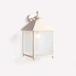 Casa Padrino Luxus Außen Laterne Weiß B. 34 x H. 62.5 cm - Handgefertigte Laterne aus Schmiedeeisen - Luxus Kollektion - Edel & Prunkvoll