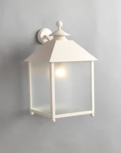 Casa Padrino Luxus Außen Laterne Weiß B. 34 x H. 62.5 cm - Handgefertigte Laterne aus Schmiedeeisen - Luxus Kollektion - Edel & Prunkvoll