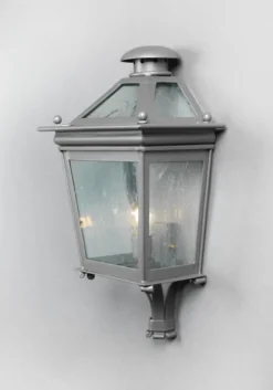 Casa Padrino Luxus Außen Laterne Grau B. 31 x H. 62 cm - Handgefertigte Laterne aus Schmiedeeisen - Luxus Kollektion - Edel & Prunkvoll