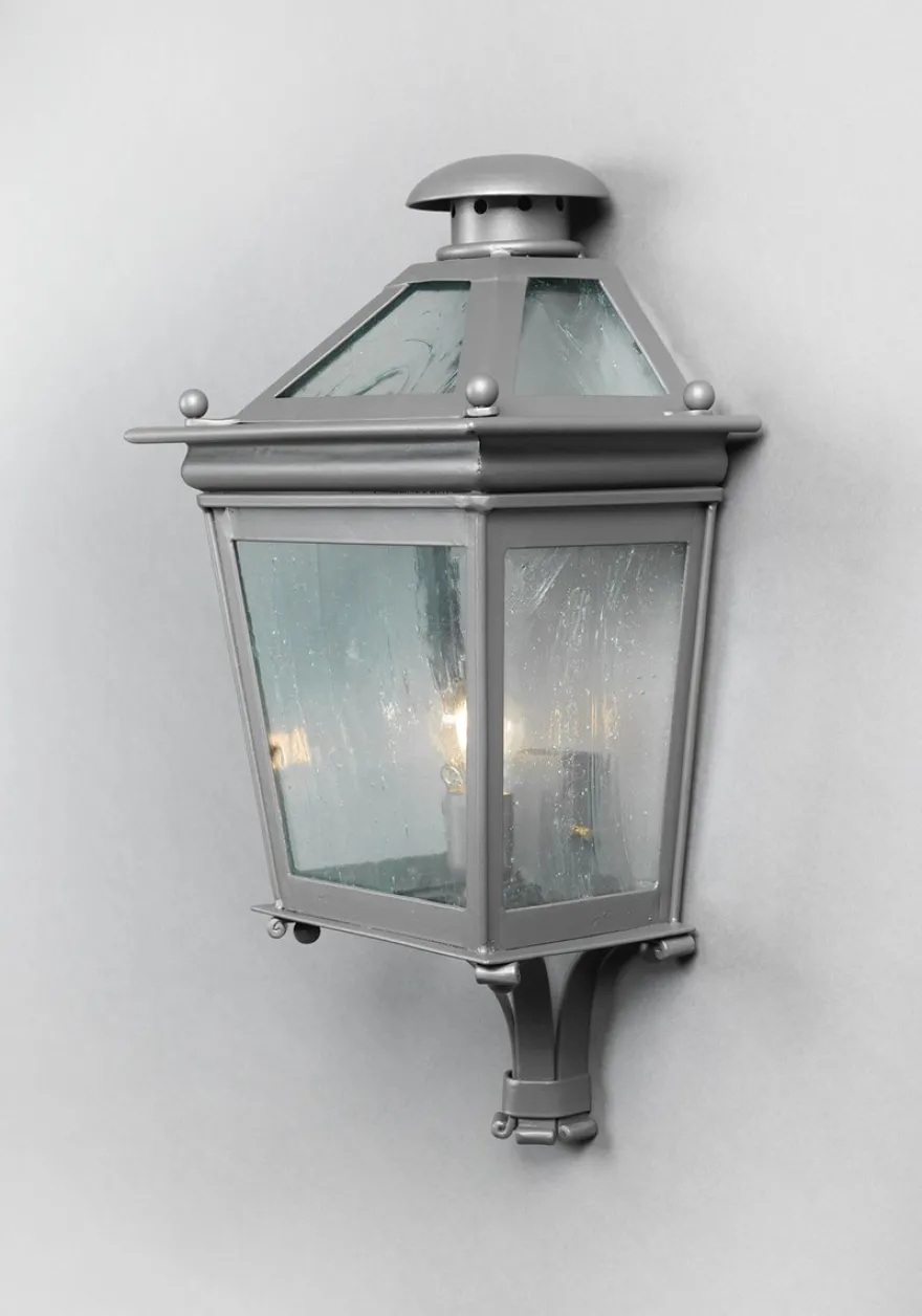 Casa Padrino Luxus Außen Laterne Grau B. 31 x H. 62 cm - Handgefertigte Laterne aus Schmiedeeisen - Luxus Kollektion - Edel & Prunkvoll