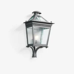 Casa Padrino Luxus Außen Laterne Grau B. 31 x H. 62 cm - Handgefertigte Laterne aus Schmiedeeisen - Luxus Kollektion - Edel & Prunkvoll