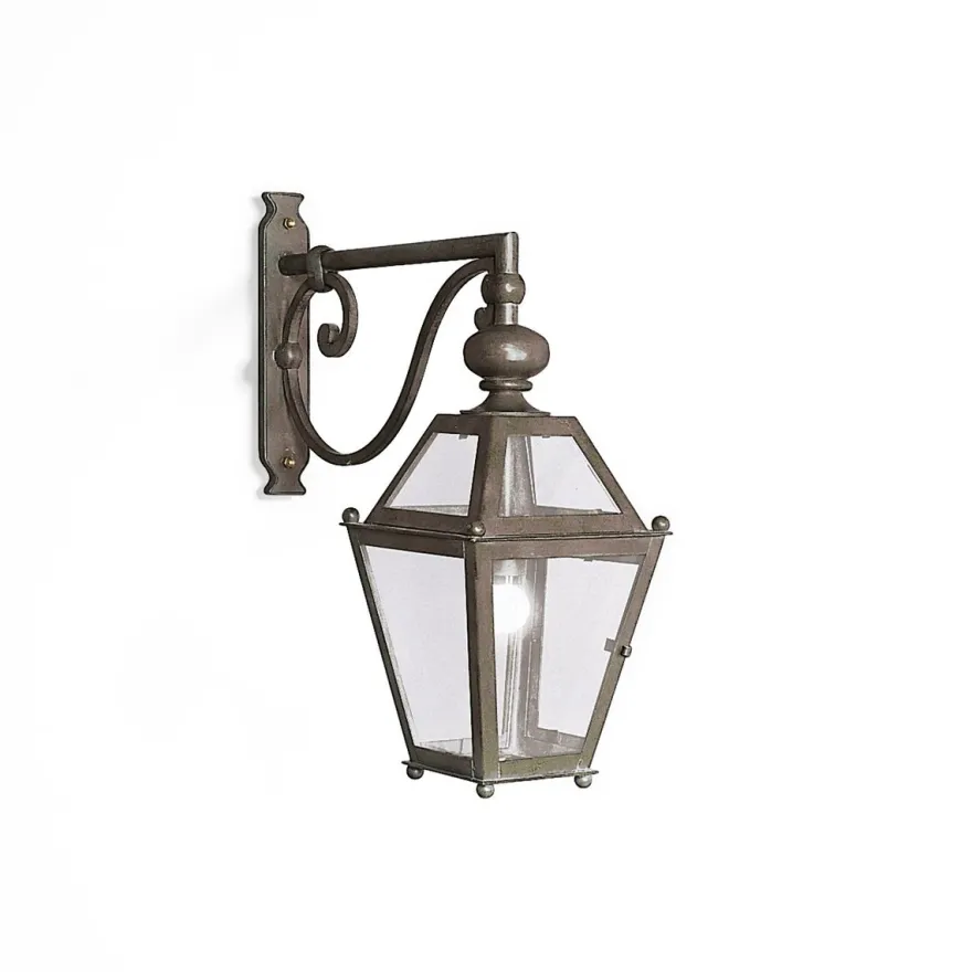 Casa Padrino Luxus Außen Laterne Grün B. 26 x T. 60 x H. 65 cm - Handgefertigte Laterne aus Schmiedeeisen - Luxus Kollektion - Edel & Prunkvoll