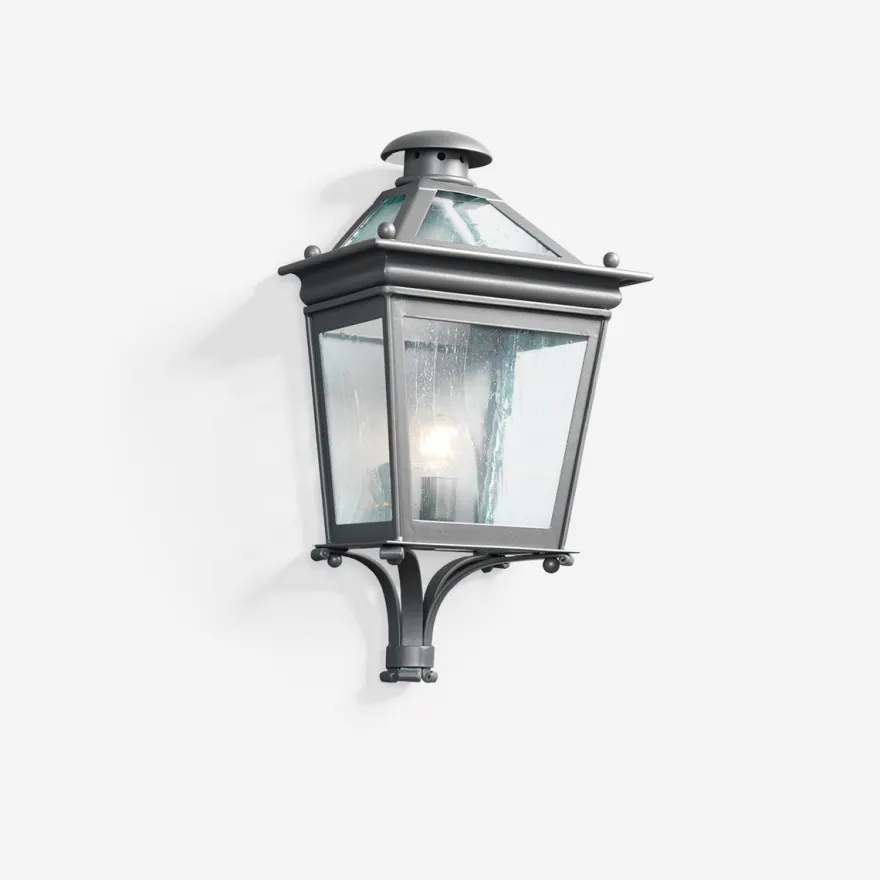 Casa Padrino Luxus Außen Laterne Grau B. 37 x H. 76 cm - Handgefertigte Laterne aus Schmiedeeisen - Luxus Kollektion - Edel & Prunkvoll
