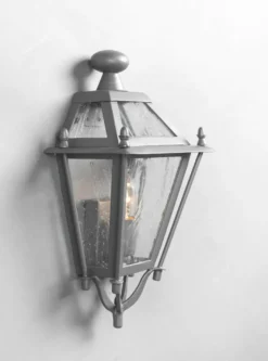 Casa Padrino Luxus Außen Laterne Grau B. 25 x H. 45 cm - Handgefertigte Laterne aus Schmiedeeisen - Luxus Kollektion - Edel & Prunkvoll