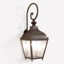 Casa Padrino Luxus Außen Laterne Gold T. 53 x H. 107 cm - Handgefertigte Laterne aus Schmiedeeisen - Luxus Kollektion - Edel & Prunkvoll