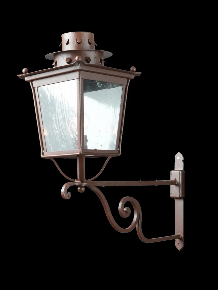 Casa Padrino Luxus Außen Laterne Rostbraun B. 31.5 x H. 77 cm - Handgefertigte Laterne aus Schmiedeeisen - Luxus Kollektion - Edel & Prunkvoll