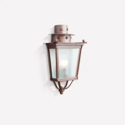 Casa Padrino Luxus Außen Laterne Rostbraun B. 31 x H. 53 cm - Handgefertigte Laterne aus Schmiedeeisen - Luxus Kollektion - Edel & Prunkvoll