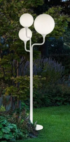 Casa Padrino Luxus Außenstehleuchte Weiß 52 x 45 x H. 170 cm - Elegante Gartenlaterne - Gartenbeleuchtung - Außenbeleuchtung - Luxus Qualität - Made in Italy