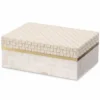 Casa Padrino Luxus Aufbewahrungsbox Creme / Vintage Messing 28,5 cm - Luxus Accessoires