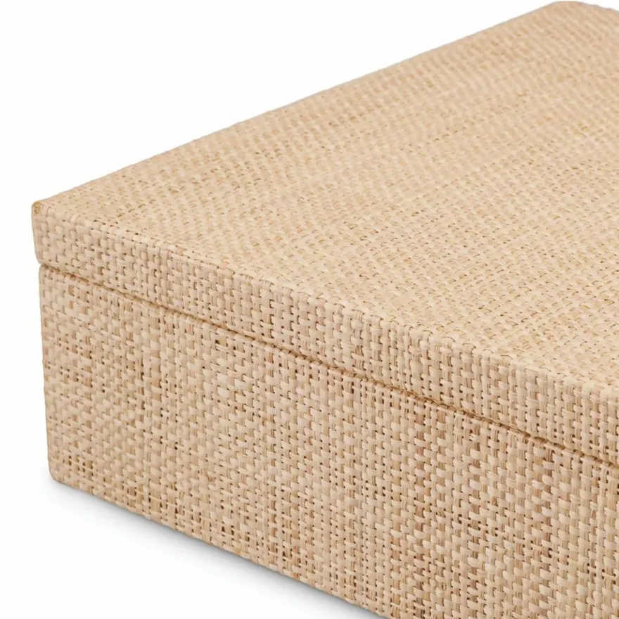 Casa Padrino Luxus Aufbewahrungsbox Naturfarben 28 cm - Luxus Accessoires