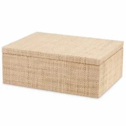 Casa Padrino Luxus Aufbewahrungsbox Naturfarben 28 cm - Luxus Accessoires