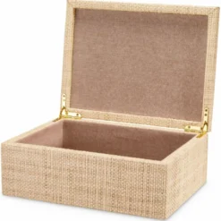 Casa Padrino Luxus Aufbewahrungsbox Naturfarben 28 cm - Luxus Accessoires